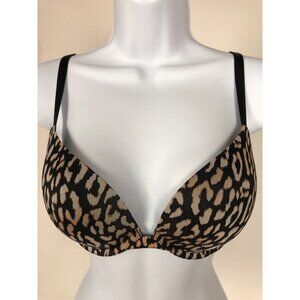 Victorias Secret Bra Women Size 32DD Leopard Print Padded Push Up Underwire